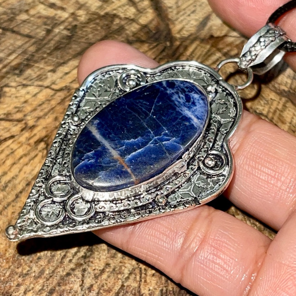 Large Navy Sodalite Pendant 3”